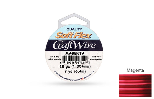 Craft Wire Soft Flex 18 Gauge Magenta - 1spool