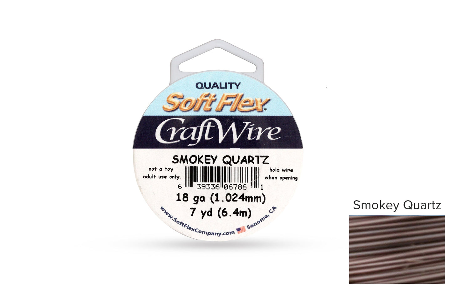 Craft Wire Soft Flex 18 Gauge Smokey Quartz - 1spool