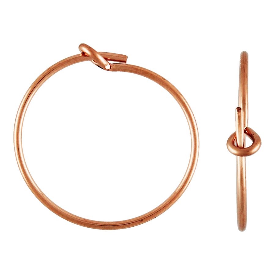 14Kt Rose Gold Filled 15mm 21ga Beading Hoop - 5prs/pack