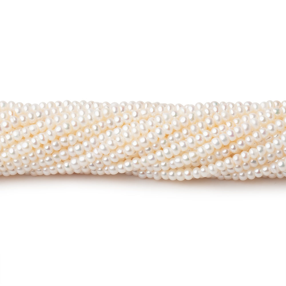 2.5mm Creamy White Off Round Freshwater Pearls 15.5 inch 190 BeadsAAA