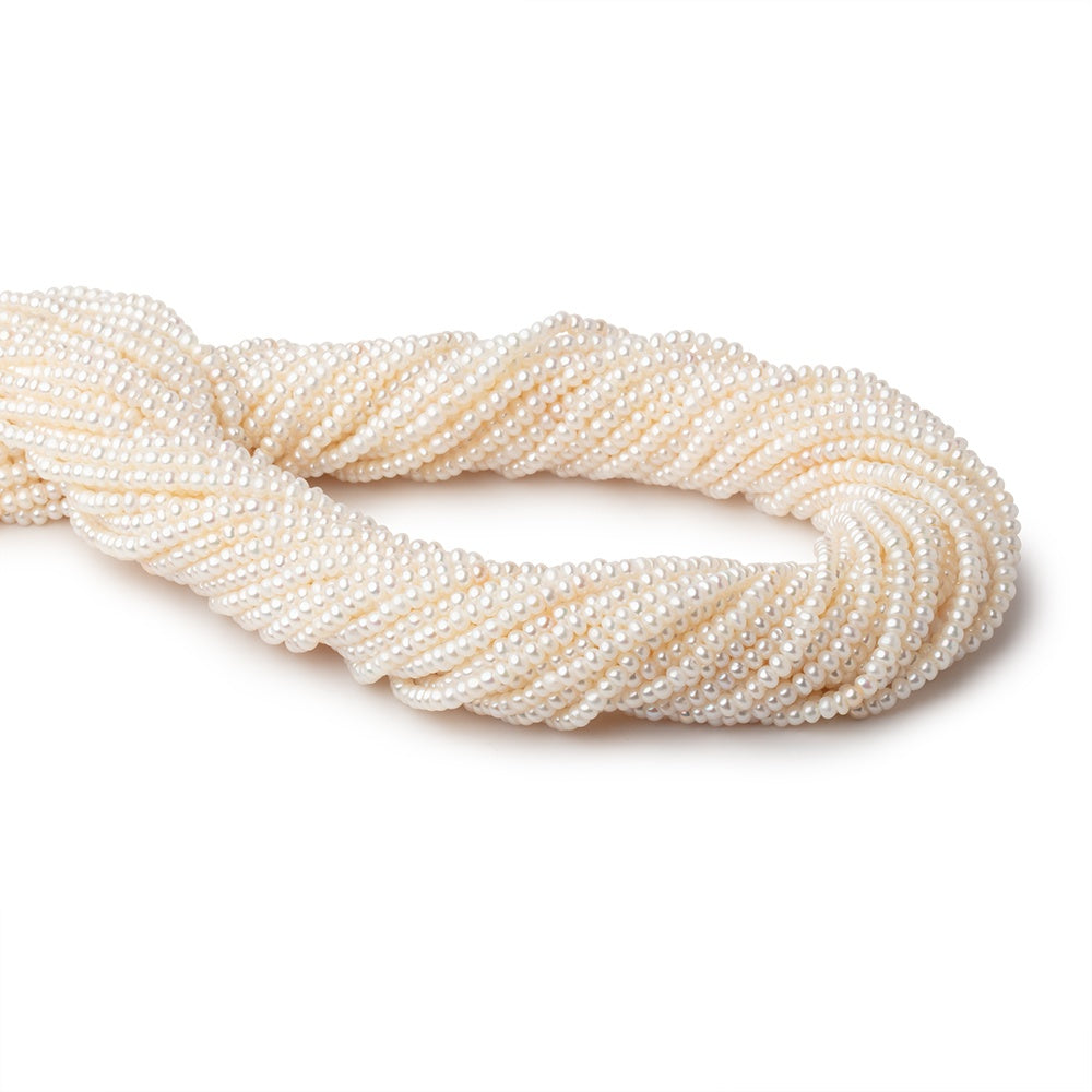 2.5mm Creamy White Off Round Freshwater Pearls 15.5 inch 190 BeadsAAA