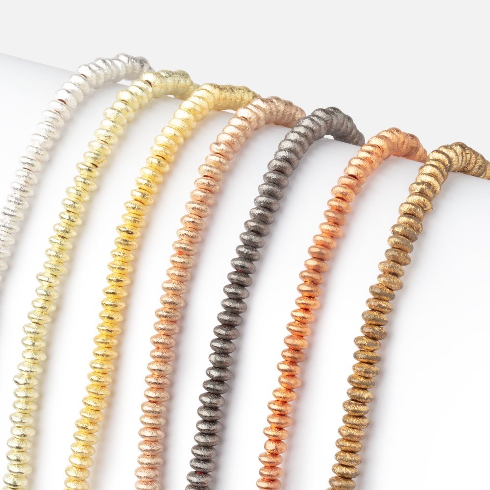 4mm Brushed Disc Beads