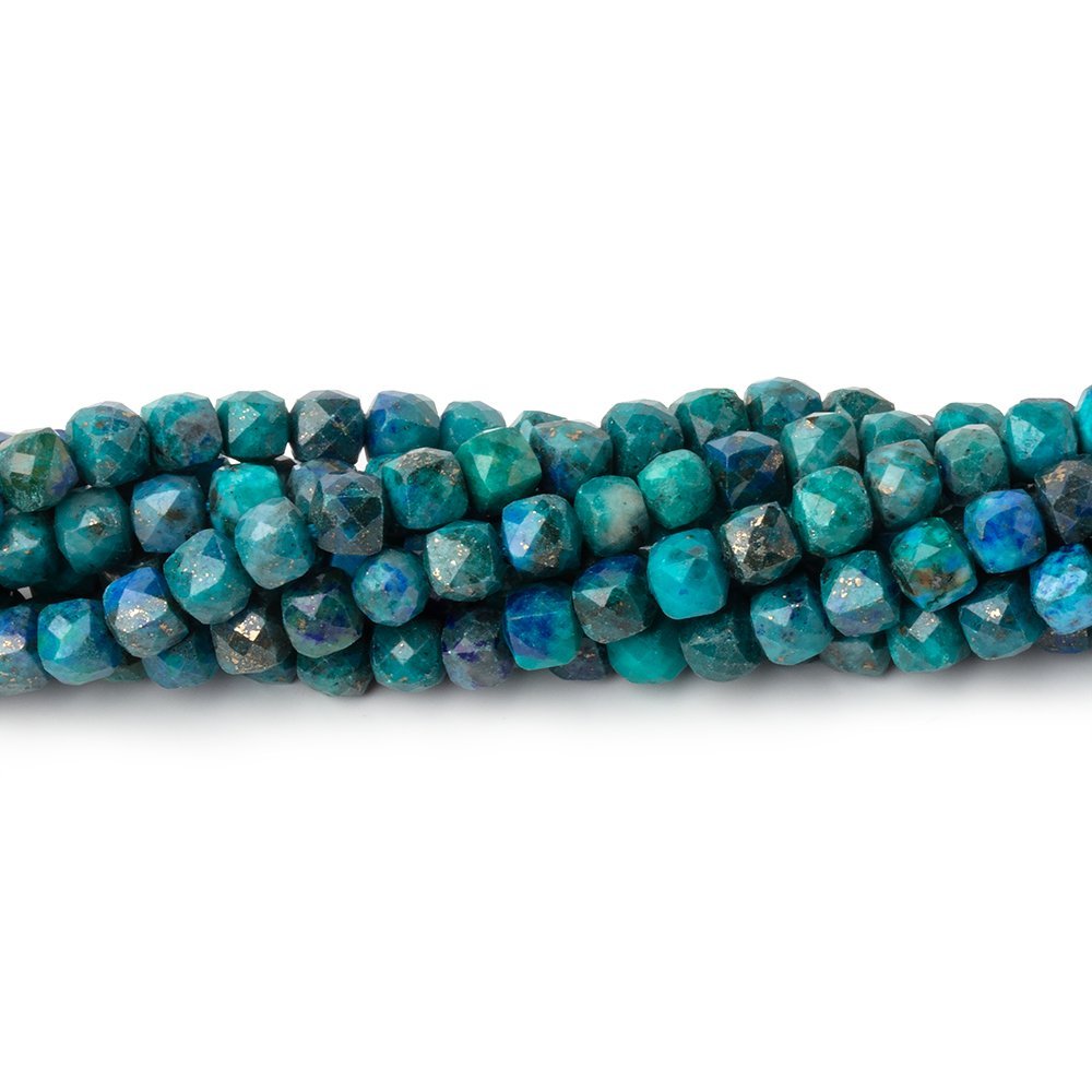 4mm Chrysocolla Micro Faceted Cube Beads 12.5 inch 138 pieces A