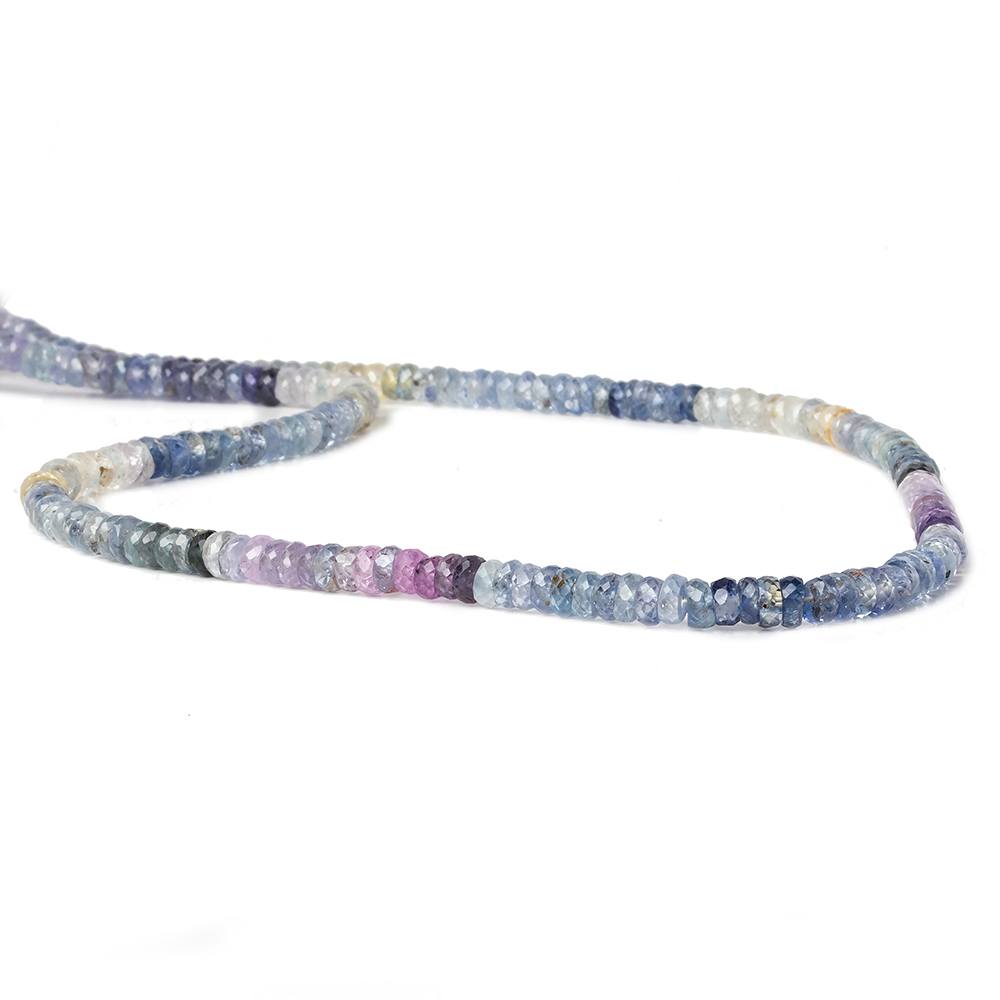 4mm Multi Color Sapphire faceted rondelle beads 15 inch 205 pieces AAA