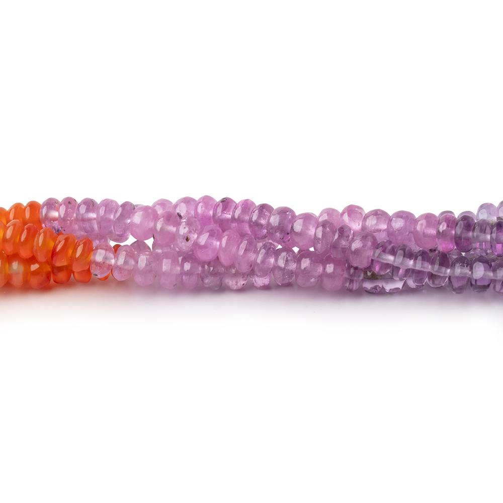 4mm Multi Gemstone Plain Rondelle 18 inch 206 Beads AAA