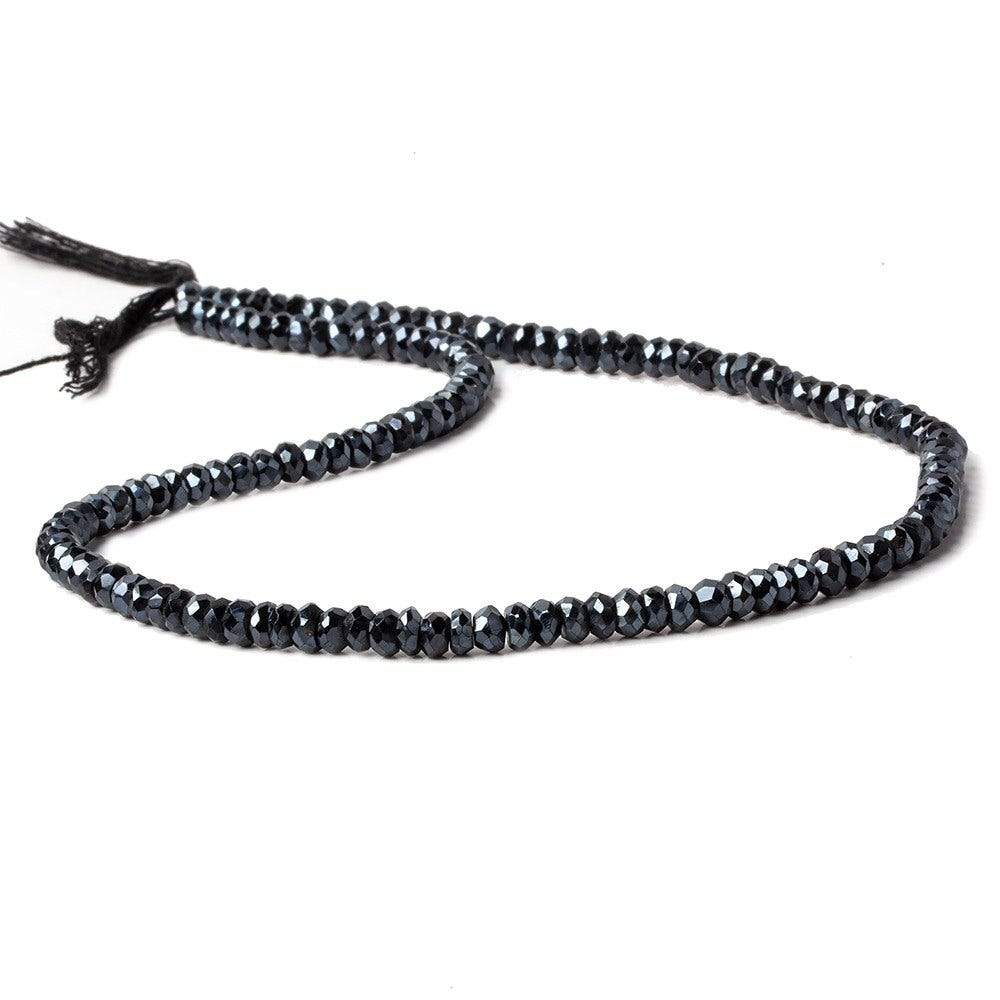 4mm Mystic Black Spinel Faceted Rondelle Beads 14 inch 120 pieces