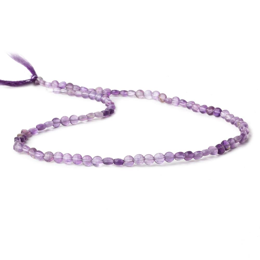 4mm Shaded Amethyst checkerboard calibrated faceted coins 12.5 inch 85 beads AAA