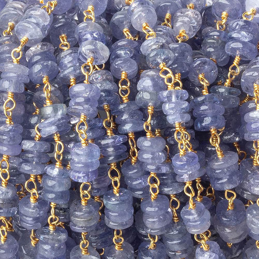 4mm Tanzanite plain heshi Vermeil Chain by the foot