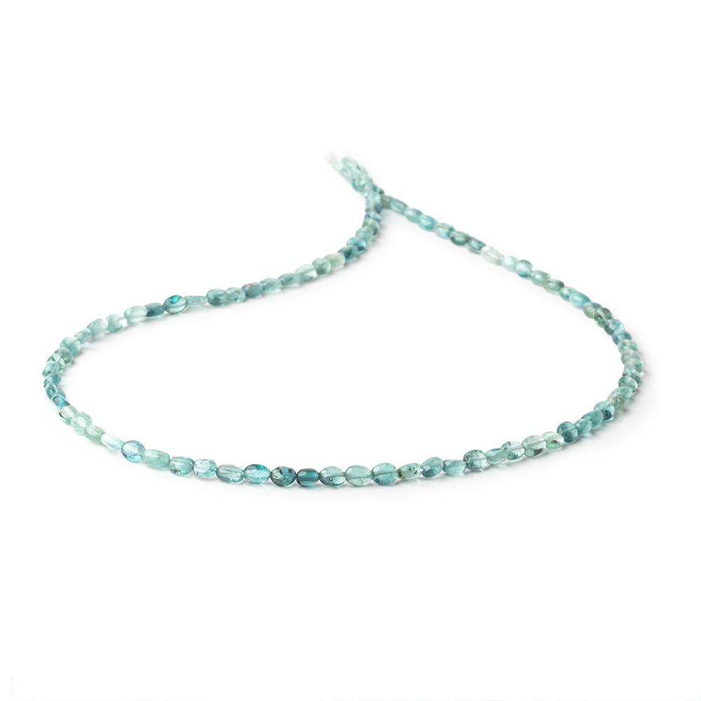 4x3-5x3.5mm Indicolite Tourmaline Plain Oval Beads 16 inch 90 pieces AA