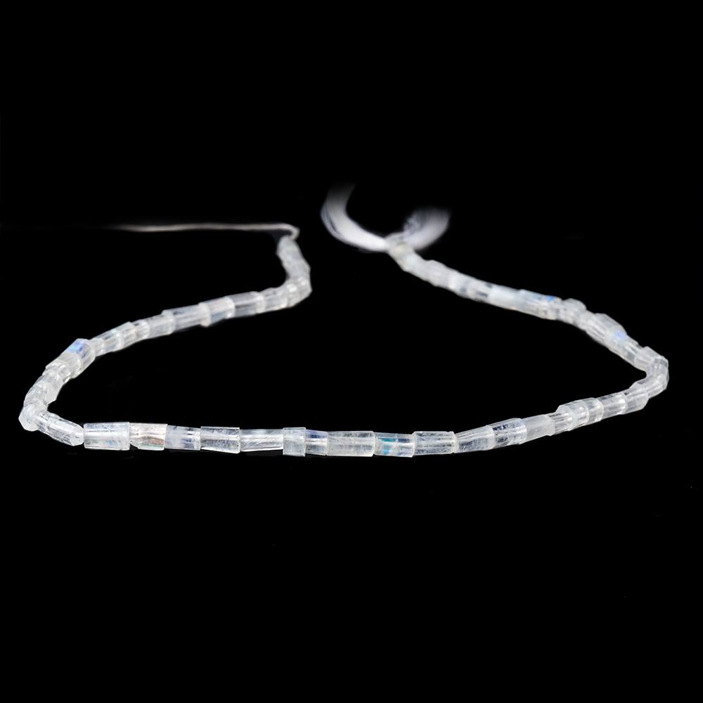 4x3-6x4mm Rainbow Moonstone Faceted Tube Beads 14 inch 64 pieces