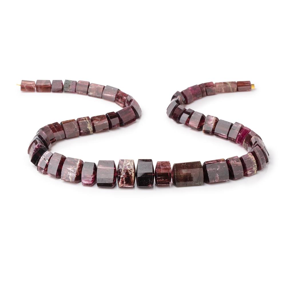 4x7-14x10mm Pink Tourmaline Faceted Trillion Beads 16.5 inch 52 pieces AA