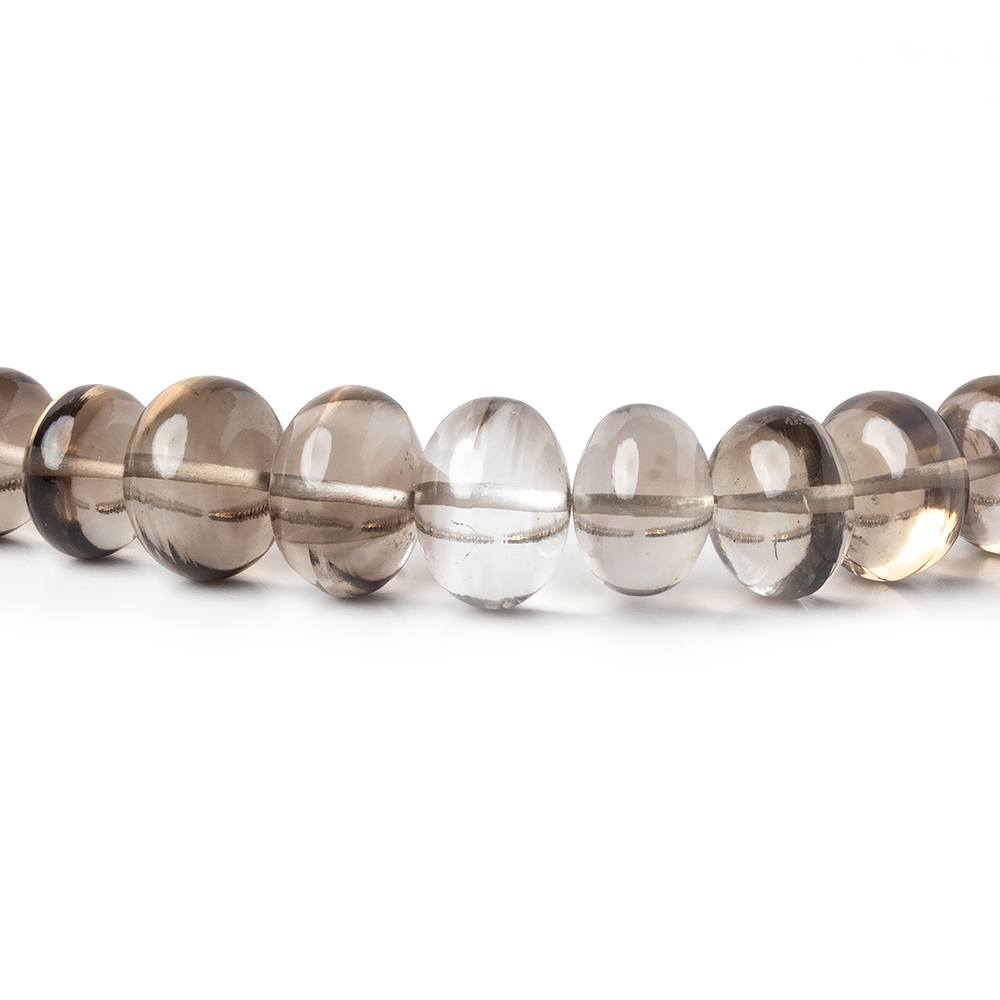 5-10.5mm Smoky Quartz plain rondelle beads 16 inch 80 pieces