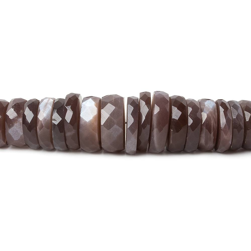 5-12mm Chocolate Moonstone faceted heishi beads 16 inch 130 pieces