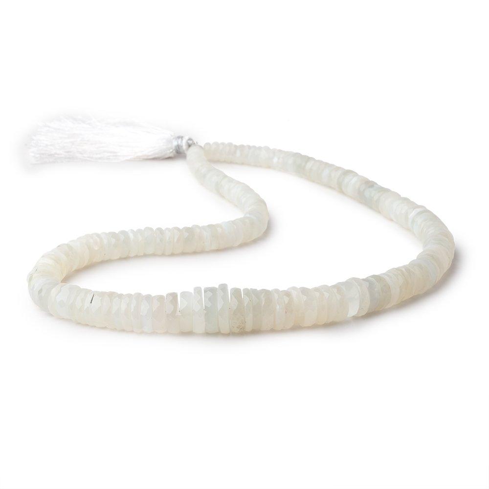 5-12mm Creamy White Moonstone Faceted Heishi Beads 16 inch 150 pieces