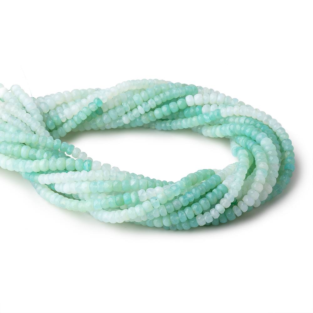 4.5mm Blue Peruvian Opal Faceted Rondelle Beads 16 inch 105 pieces