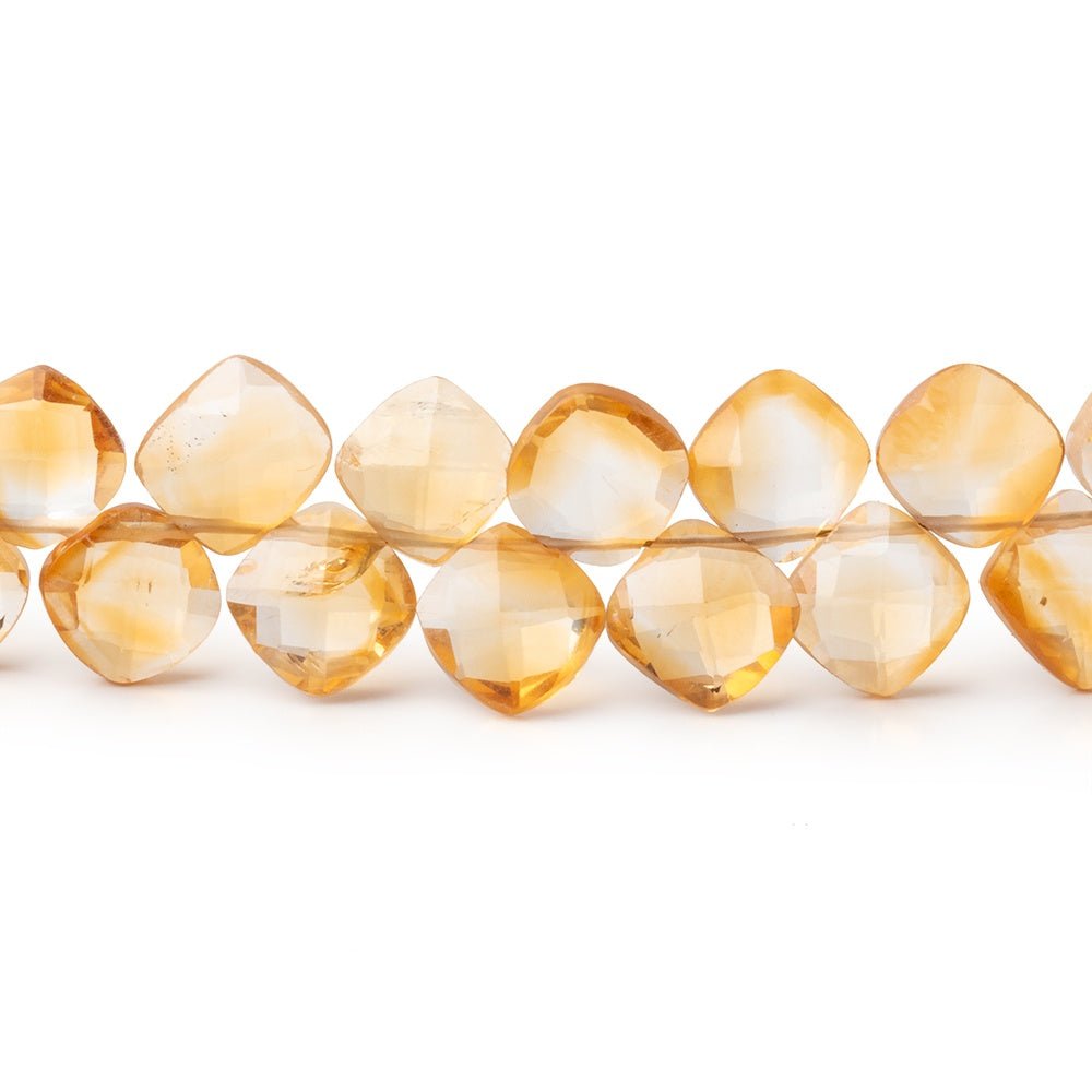 5-6mm Citrine Top Drill Faceted Pillow 7.5 inch 50 Beads