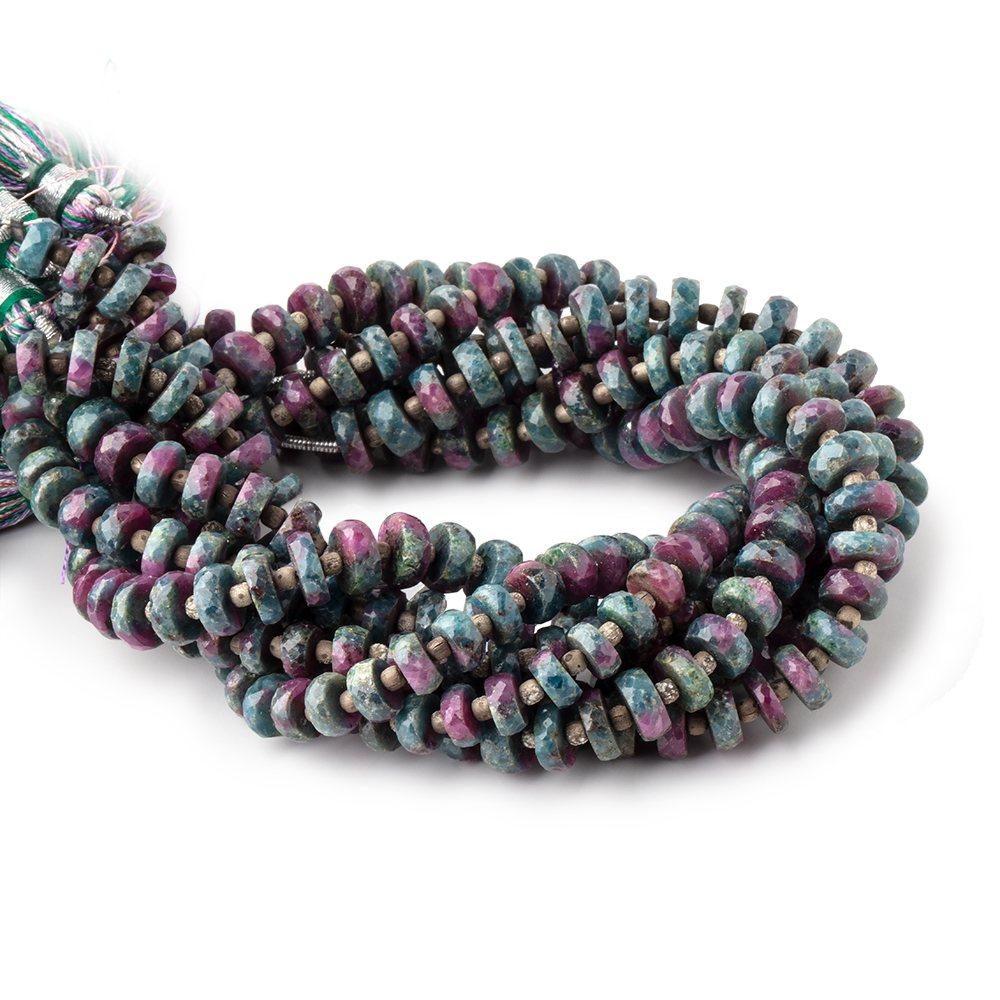 5-6mm Ruby in Kyanite Faceted Heishi Beads 8 inch 45 pieces