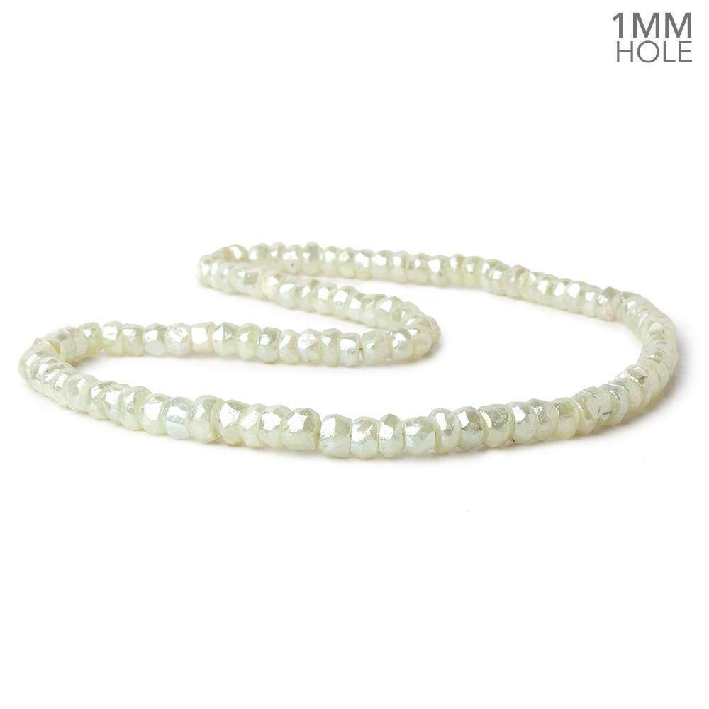 5-7mm Mystic Prehnite 1mm drill hole Faceted Rondelle Beads 16 inch 108 pieces