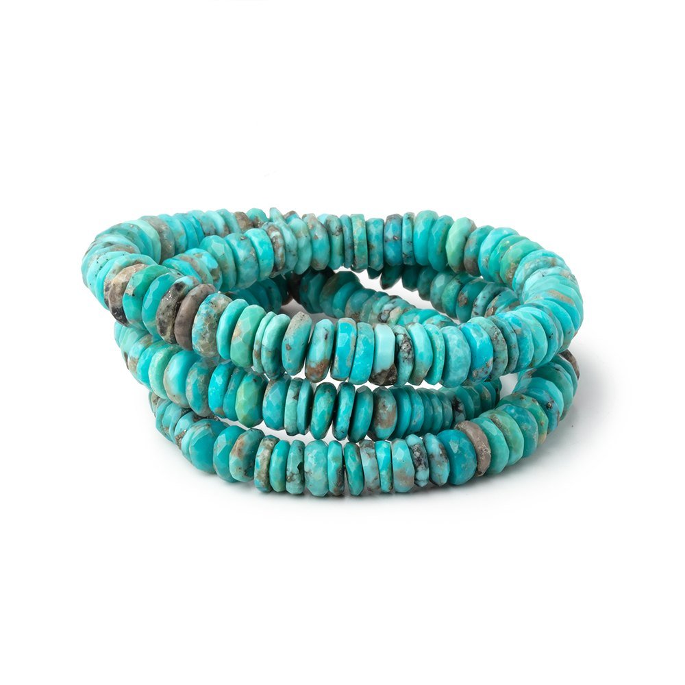 5-7mm Sleeping Beauty Turquoise Faceted Heishi Beads 16 inch 205 pieces AA