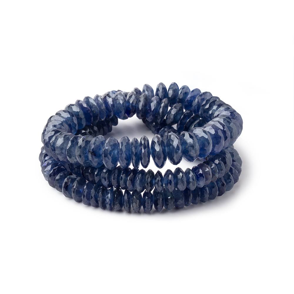 5-8.5mm Blue Sapphire German Faceted Rondelles 16 inch 162 Beads