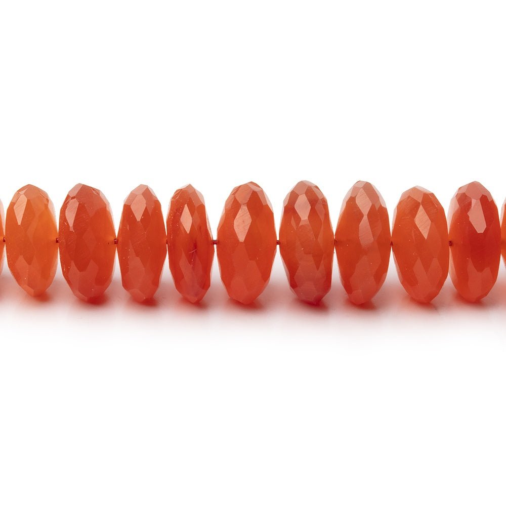5-9.5mm Dark Carnelian German Faceted Rondelle 16 inch 140 Beads AA
