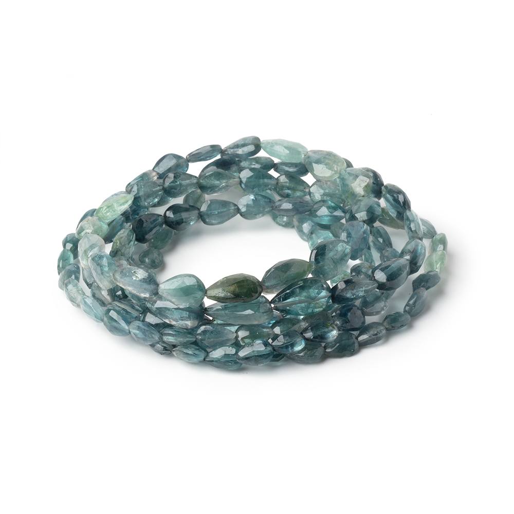 5-9mm Bi-Color Indicolite Tourmaline Faceted Pear 15.5 inch 62 Beads