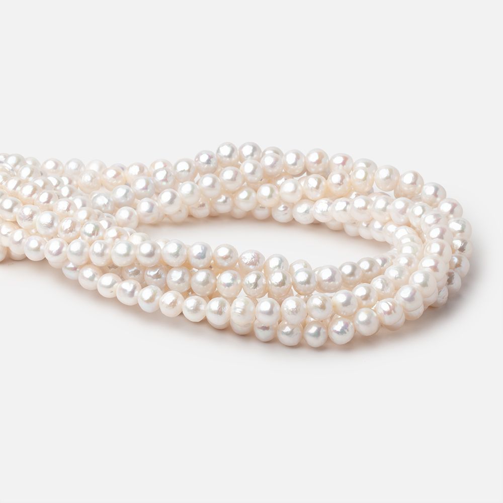 7.5-8.5mm Off White Chinese Akoya Saltwater Pearls 15.5 inch 52 pieces A