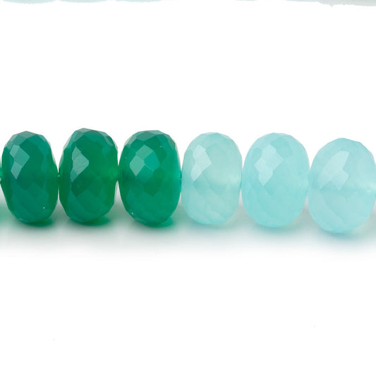 9mm Multi Color Chalcedony Faceted Rondelle 15.5 inch 65 Beads