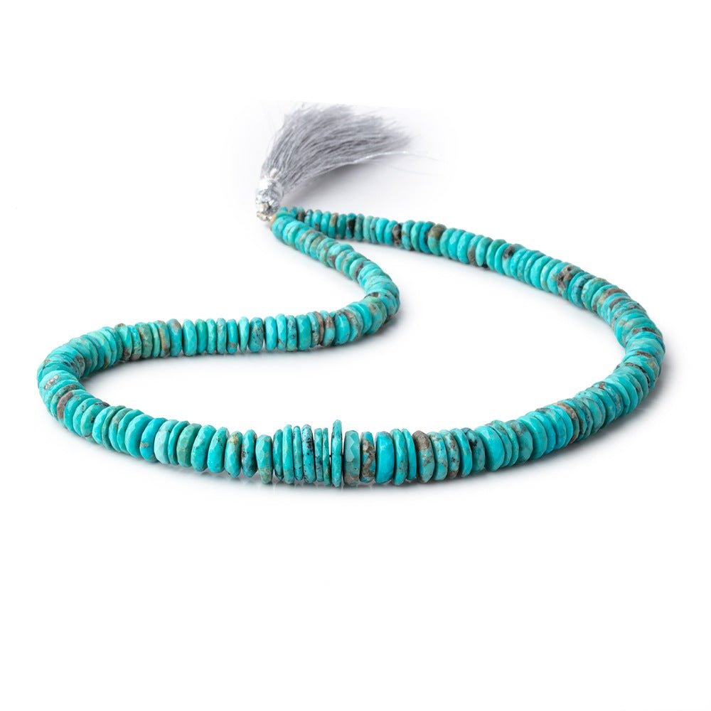 5.5-12.5mm Sleeping Beauty Turquoise Faceted Heishi Beads 16 inch 187 pieces AA