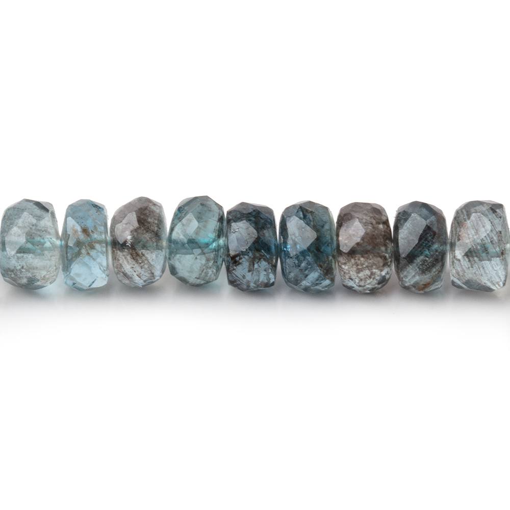 5.5-6.5mm Shaded Moss Aquamarine Faceted Rondelle Beads 16 inch 103 pieces AAA