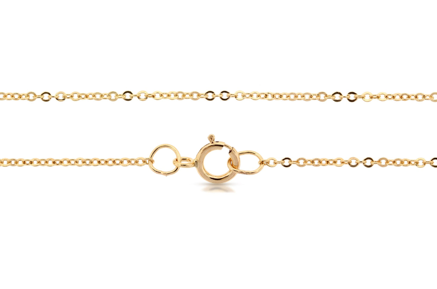14Kt Gold Filled 1.3x1mm Flat Cable Chain 16" with Spring Ring Clasp - 1pc