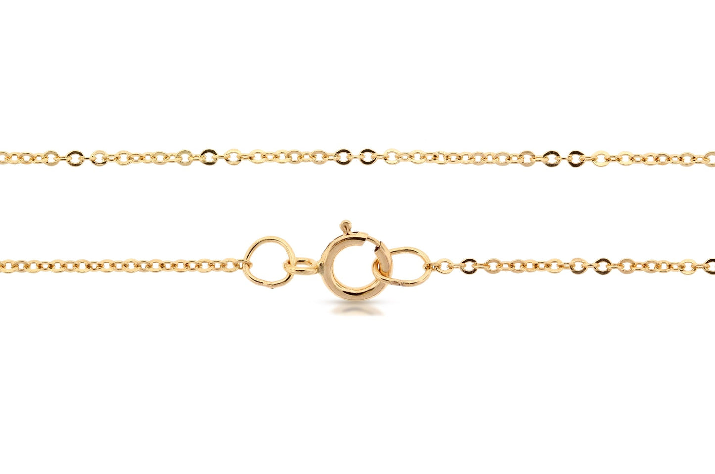 14Kt Gold Filled 1.3x1mm Flat Cable Chain 18" with Spring Ring Clasp - 1 Piece