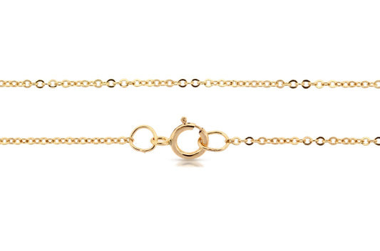 14Kt Gold Filled 1.3x1mm Flat Cable Chain 24" with Spring Ring Clasp - 1 Piece