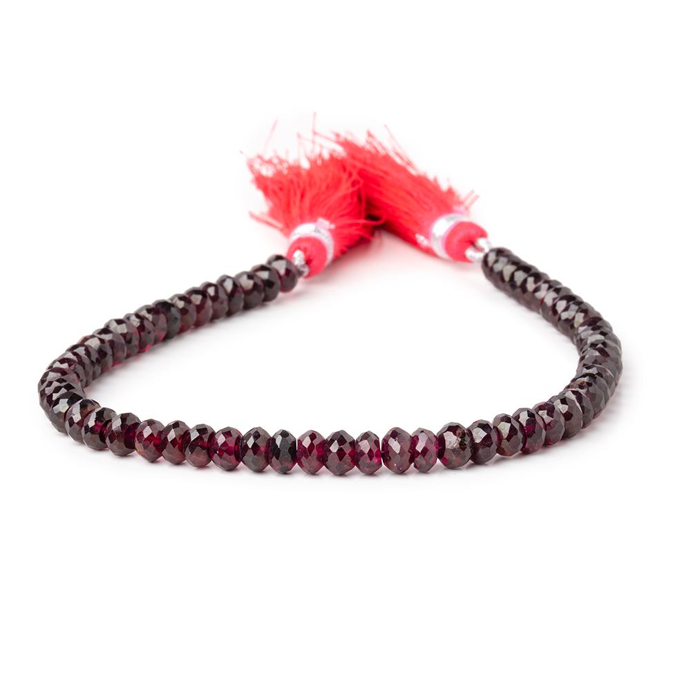 5.5mm Rhodolite Garnet Faceted Rondelles 7.75 inch 60 beads AA