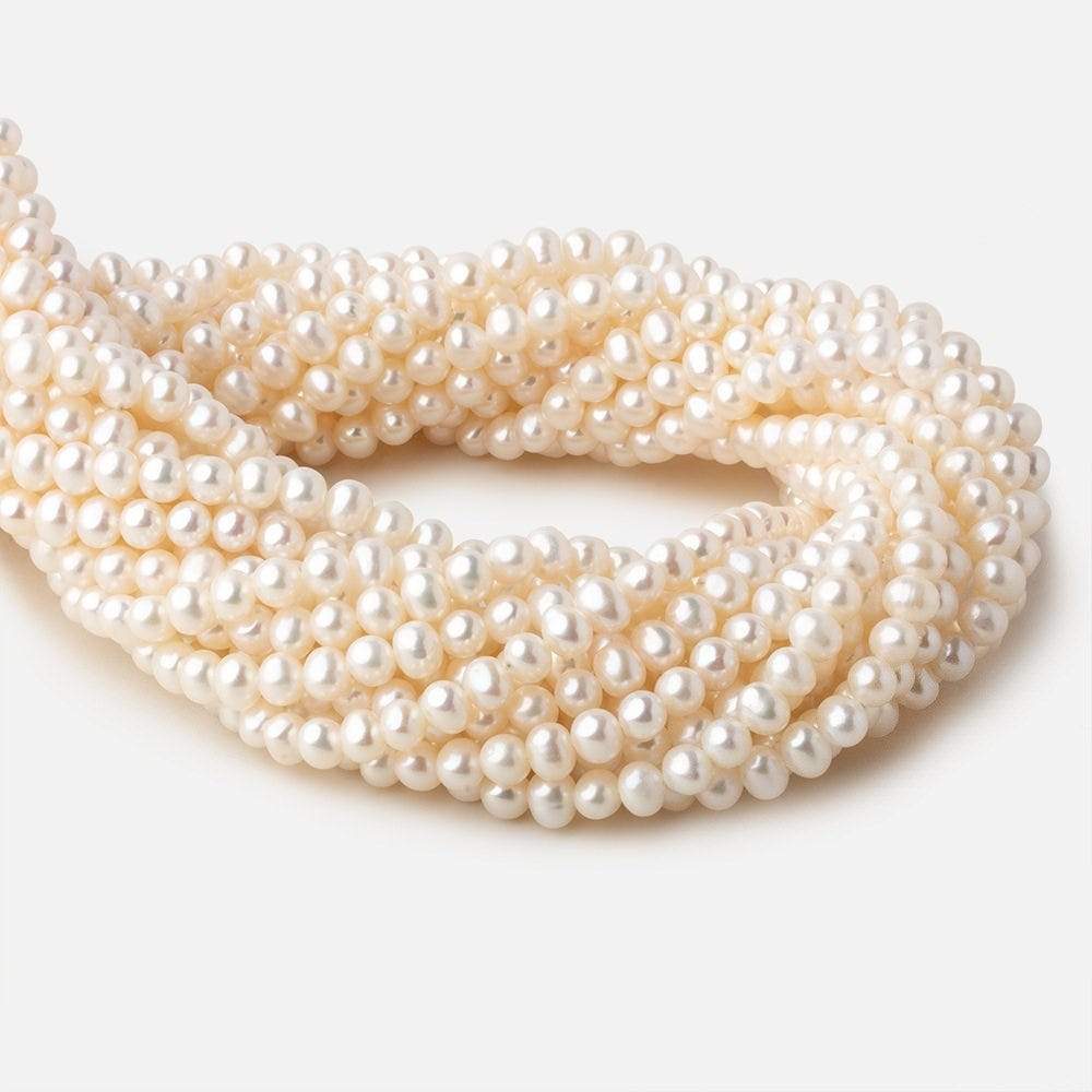 5-5.5mm Off White side drilled Off Round freshwater pearls 15 inch 78 pieces A