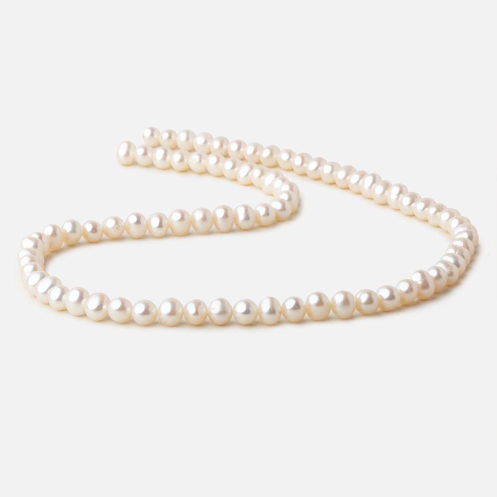 5-5.5mm Off White side drilled Off Round freshwater pearls 15 inch 78 pieces A