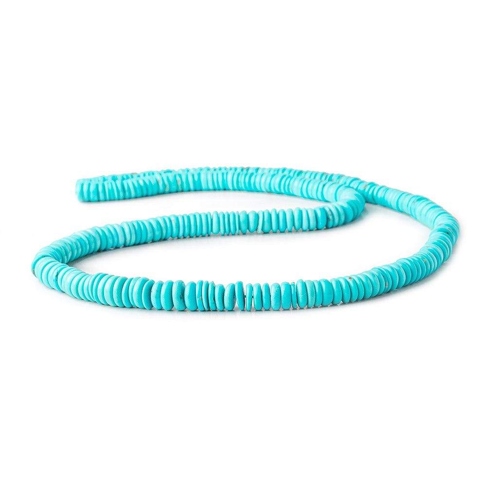 5mm - 7mm Turquoise Plain Heshi Beads 18.5 inch 285 pieces
