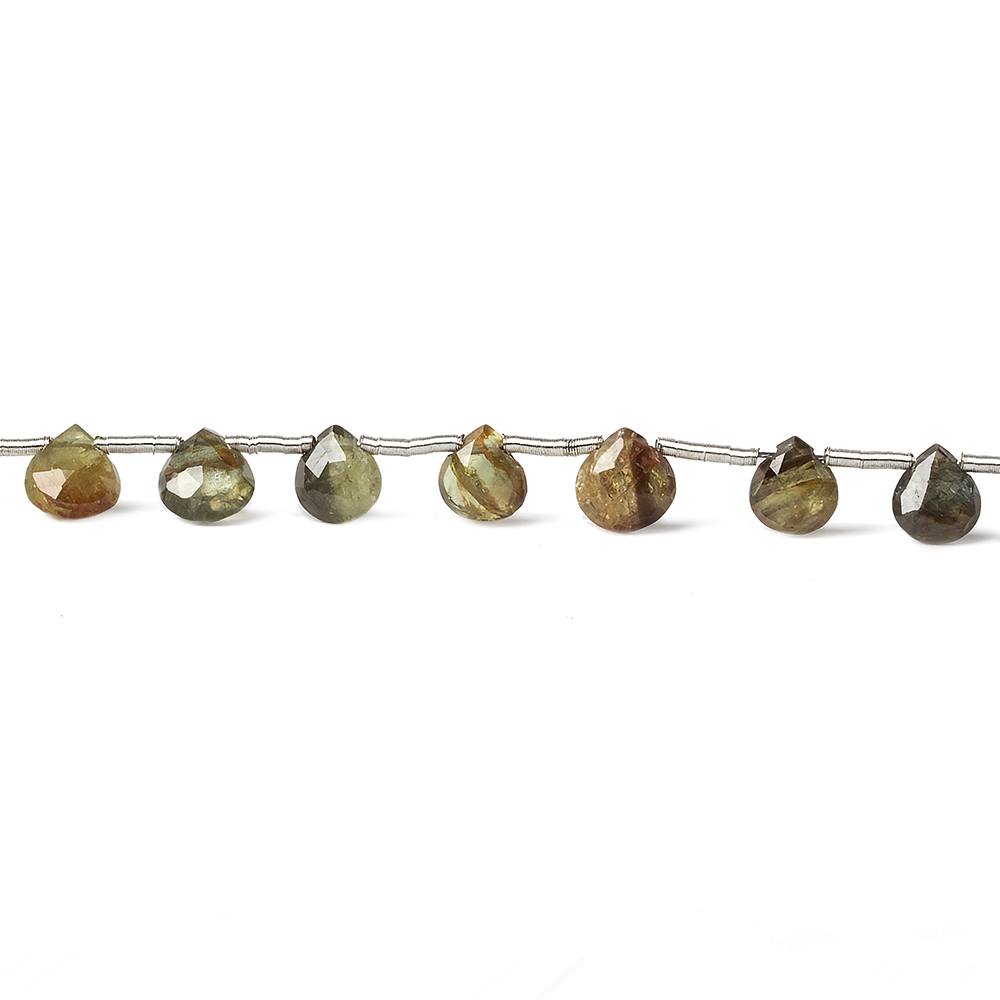 5mm Golden Yellow and Brown Sapphire Heart Briolettes 8 inch 24 pieces