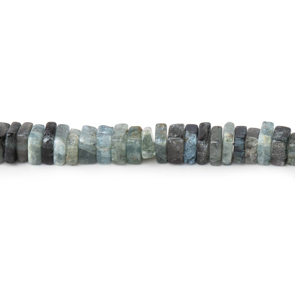 5mm Moss Aquamarine Plain Square Heshi Beads 16 inch 95 pcs