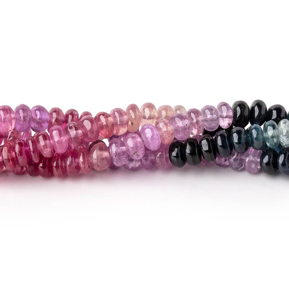 5mm Multi Color Sapphire Plain Rondelle Beads 18 inch 154 pieces AA
