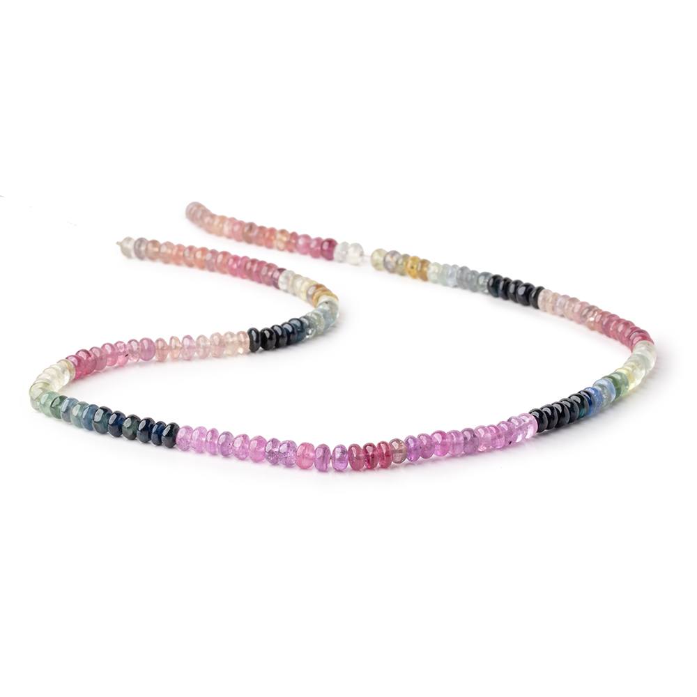 5mm Multi Color Sapphire Plain Rondelle Beads 18 inch 154 pieces AA
