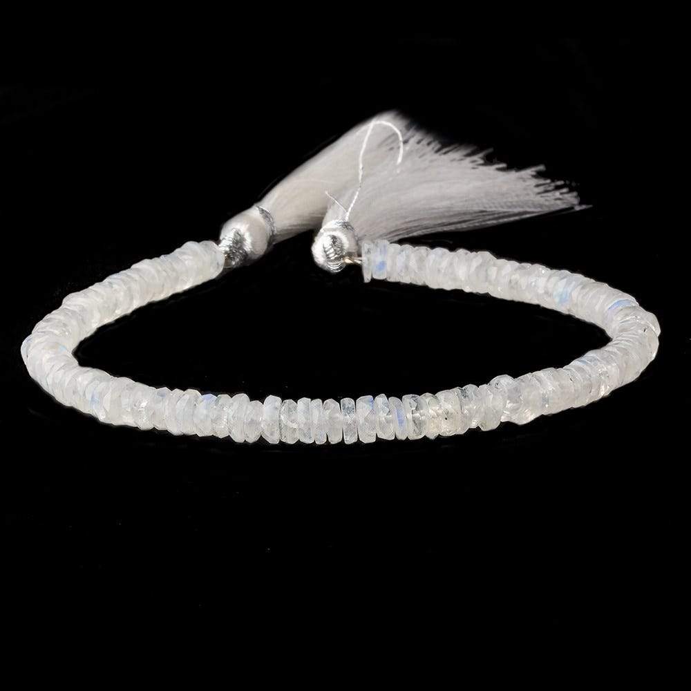 5mm Rainbow Moonstone faceted Heshi beads 8 inch 115 pieces A