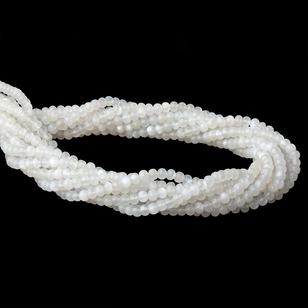5mm White Moonstone Plain Rondelle Beads 18 inch 115 pieces AA