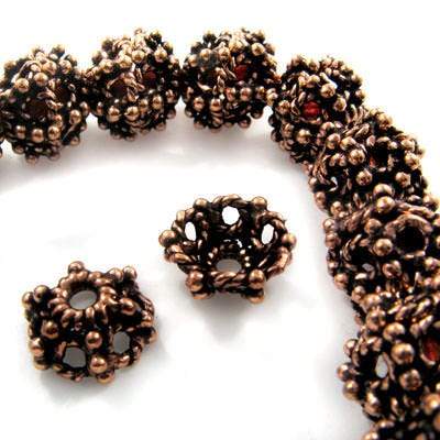 5x10mm Copper Bead Cap, Sea Urchin *DISCONTINUED*