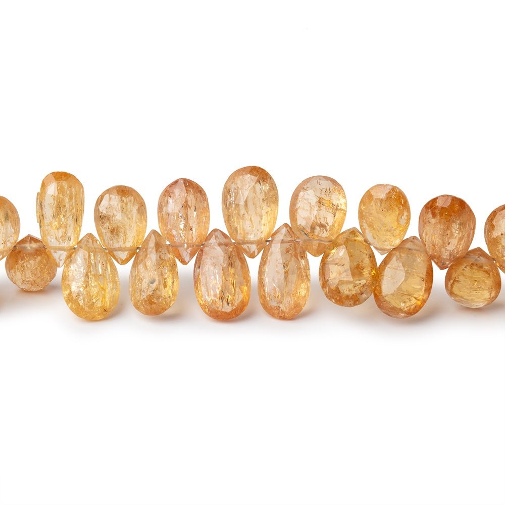 5x3-11x6mm Imperial Topaz Faceted Pear Beads 8 inch 66 pieces