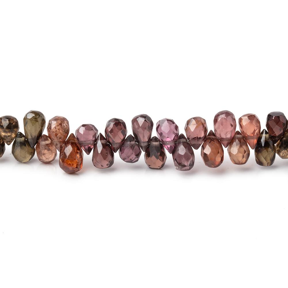 5x3mm Multi Color Tourmaline Faceted Tear Drop Beads 8 inch 108 pieces