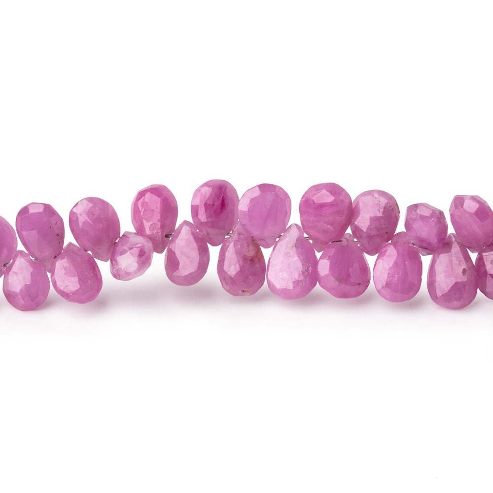 5x4-6.5x4mm Burmese Ruby Faceted Pear Beads 8 inch 90 pieces AA