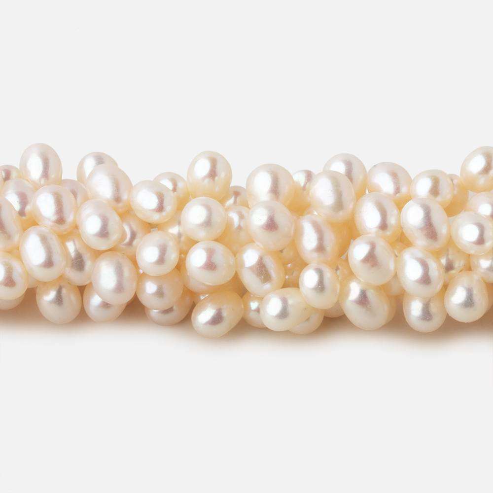 4x6mm Off White top drilled Oval freshwater pearls 15.5 inch 133 pieces A