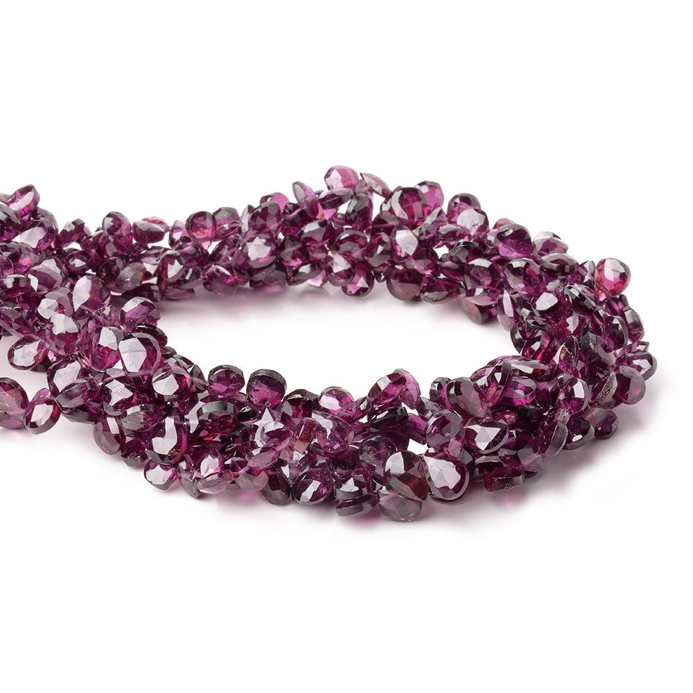5x4-6x5mm Rhodolite Garnet Faceted Pear Beads 9 inch 74 pieces