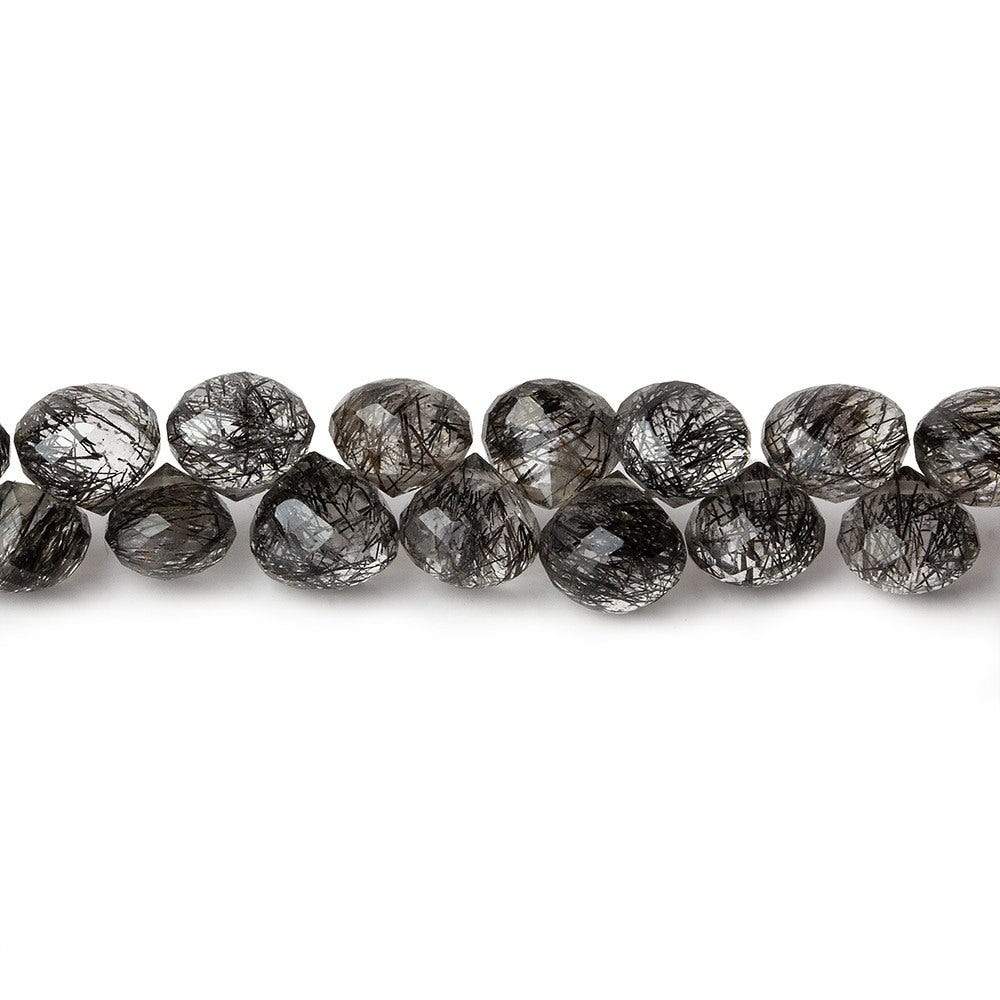 5x4-6x5mm Tourmalinated Quartz Faceted Candy Kiss 8.5 inch 68 beads AA